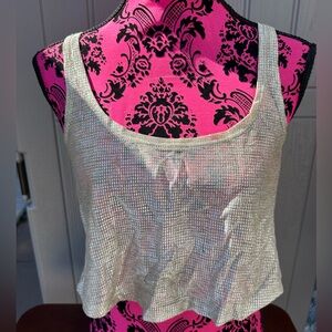 Gold sheer cropped top size small